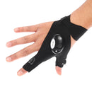 Right/Left Lit Up LED Light Night Fishing Fingerless Hand Glove Torch Repair Flashlight