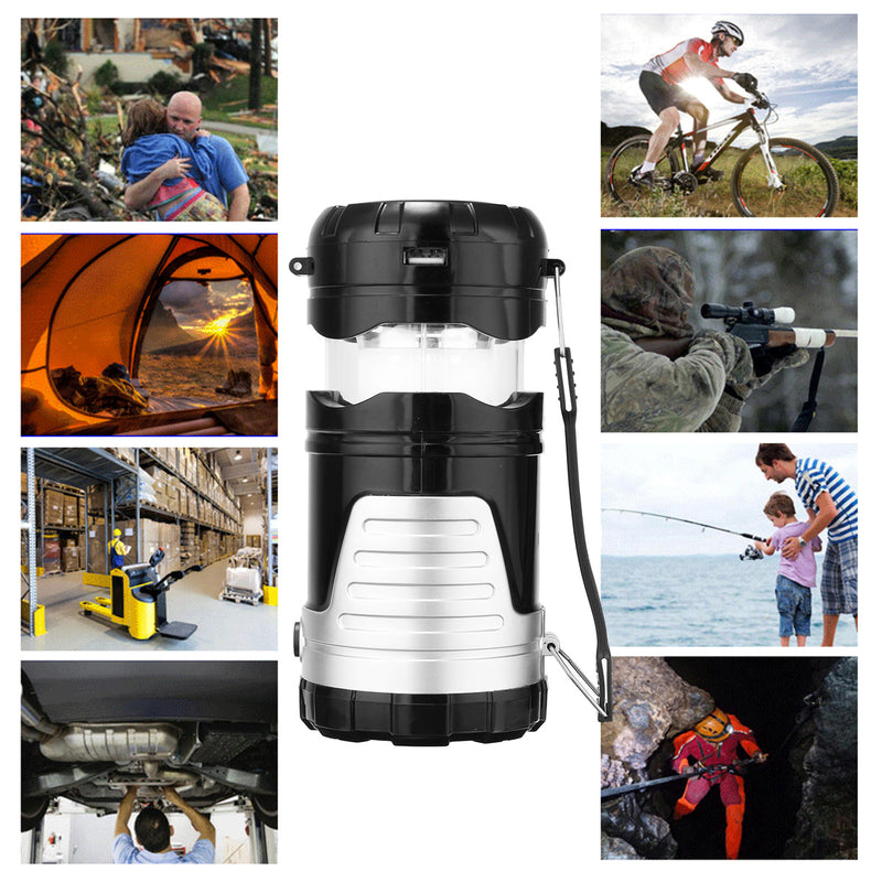 5W 6LED USB Rechargeable Solar Lantern Outdoor Camping Light Worklight Searchlight