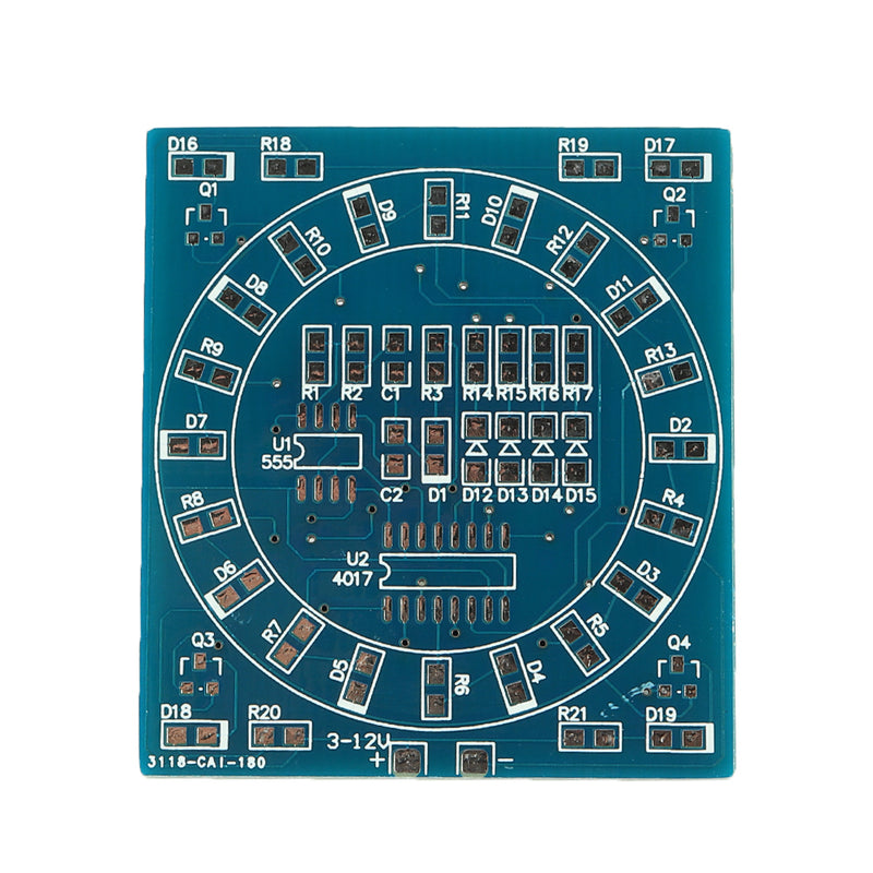 10pcs DIY SMD Component Soldering Practice Board Mini PCB Rotating LED Flash Kit