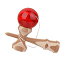 Red Paint Bamboo Kendama Toy Kids Learning Cup Ball String Stick Sport Game