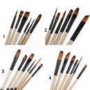 6pcs Nylon Hair Paint Brush Set Artist Watercolor Acrylic Oil Painting Supplies A611