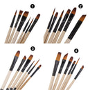 6pcs Nylon Hair Paint Brush Set Artist Watercolor Acrylic Oil Painting Supplies A611