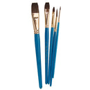5pcs Horse Hair Paint Brush Set Artist Watercolor Acrylic Gouache Painting Supplies