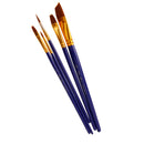 5pcs Nylon Hair Paint Brush Set Artist Watercolor Acrylic Oil Painting Supplies-Dark Blue Handle