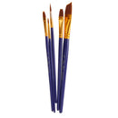 5pcs Nylon Hair Paint Brush Set Artist Watercolor Acrylic Oil Painting Supplies-Dark Blue Handle