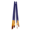 5pcs Nylon Hair Paint Brush Set Artist Watercolor Acrylic Oil Painting Supplies-Dark Blue Handle
