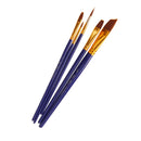 5pcs Nylon Hair Paint Brush Set Artist Watercolor Acrylic Oil Painting Supplies-Dark Blue Handle