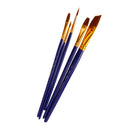 5pcs Nylon Hair Paint Brush Set Artist Watercolor Acrylic Oil Painting Supplies-Dark Blue Handle