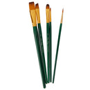 5pcs Nylon Hair Paint Brush Set Artist Watercolor Acrylic Oil Painting Supplies-Dark Green Handle