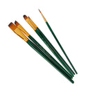 5pcs Nylon Hair Paint Brush Set Artist Watercolor Acrylic Oil Painting Supplies-Dark Green Handle