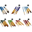 5pcs Nylon Hair Paint Brush Set Artist Watercolor Acrylic Oil Painting Supplies-Dark Green Handle