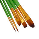 5pcs Nylon Hair Paint Brush Set Artist Watercolor Acrylic Oil Painting Supplies-Green Handle