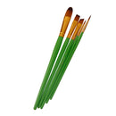 5pcs Nylon Hair Paint Brush Set Artist Watercolor Acrylic Oil Painting Supplies-Green Handle