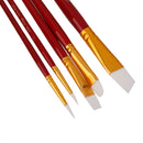 5pcs Nylon Hair Paint Brush Set Artist Watercolor Acrylic Gouache Painting Supplies Dark Red