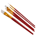 5pcs Nylon Hair Paint Brush Set Artist Watercolor Acrylic Gouache Painting Supplies Dark Red