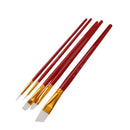 5pcs Nylon Hair Paint Brush Set Artist Watercolor Acrylic Gouache Painting Supplies Dark Red