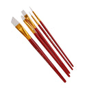 5pcs Nylon Hair Paint Brush Set Artist Watercolor Acrylic Gouache Painting Supplies Dark Red