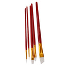5pcs Nylon Hair Paint Brush Set Artist Watercolor Acrylic Gouache Painting Supplies Dark Red