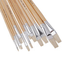 12pcs Nylon Hair Flat Tip Bristles Paint Brush Set Artist Watercolor Acrylic Oil Painting Supplies