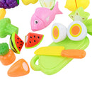 Plastic Fruit Vegetables Kitchen Slice Pretend Cut Set Kids Role Play Toys