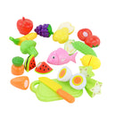 Plastic Fruit Vegetables Kitchen Slice Pretend Cut Set Kids Role Play Toys
