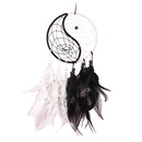 Handmade Yinyang Dream Catcher White & Black Feather Wall Hanging Decoration