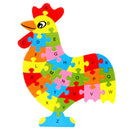 Wooden Chicken Puzzle Alphabet Jigsaw Toy for Preschool Children Kids