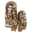 7PCS Hand Painted Iris Butterfly Wooden Russian Nesting Dolls