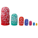 7PCS Hand Painted Heart Pattern Wooden Russian Nesting Dolls