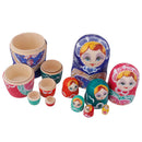 7pcs Beautiful Hand Painted Babushka Wooden Russian Nesting Dolls Gift