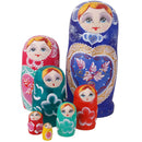 7pcs Beautiful Hand Painted Babushka Wooden Russian Nesting Dolls Gift