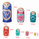 7pcs Beautiful Hand Painted Babushka Wooden Russian Nesting Dolls Gift
