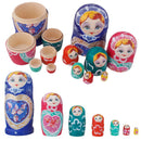 7pcs Beautiful Hand Painted Babushka Wooden Russian Nesting Dolls Gift