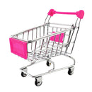 Kids Children Pretend Play Mini Shopping Entertainment Fun Cart Trolley Home Room Office Decor Toy Gift Fuchsia