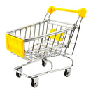 Kids Children Pretend Play Mini Shopping Entertainment Fun Cart Trolley Home Room Office Decor Toy Gift Yellow