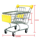 Kids Children Pretend Play Mini Shopping Entertainment Fun Cart Trolley Home Room Office Decor Toy Gift Yellow