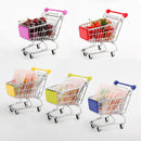 Kids Children Pretend Play Mini Shopping Entertainment Fun Cart Trolley Home Room Office Decor Toy Gift Sky Blue