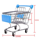 Kids Children Pretend Play Mini Shopping Entertainment Fun Cart Trolley Home Room Office Decor Toy Gift Sky Blue