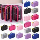 Women Girls Makeup Cosmetic Storage Makeup Brush Holder 3 Layers Capacity Kids Pencil Pen Case Travel Bag Gift Black