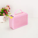 Women Girls Beauty Cosmetic Tools Storage Makeup Brush Holder 3 Layers Capacity Kids Pencil Pen Case Travel Bag Gift Pink
