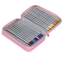 Women Girls Beauty Cosmetic Tools Storage Makeup Brush Holder 3 Layers Capacity Kids Pencil Pen Case Travel Bag Gift Pink