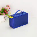 Women Girls Beauty Cosmetic Tools Storage Makeup Brush Holder 3 Layers Capacity Kids Pencil Pen Case Travel Bag Gift Blue