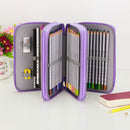 Women Girls Beauty Cosmetic Tools Storage Makeup Brush Holder 3 Layers Capacity Kids Pencil Pen Case Travel Bag Gift Purple