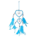 Handmade Blue Feathers Double Heart Dream Catcher Car Wall Hanging Decoration