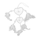 Handmade White Feathers Double Heart Dream Catcher Wall Hanging Decoration