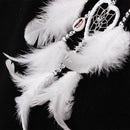 Handmade White Feathers Double Heart Dream Catcher Wall Hanging Decoration