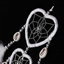 Handmade White Feathers Double Heart Dream Catcher Wall Hanging Decoration
