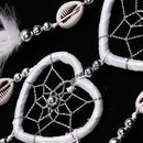 Handmade White Feathers Double Heart Dream Catcher Wall Hanging Decoration