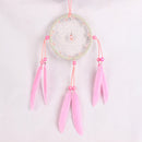 Handmade Crystal Dream Catcher with Pink Feathers Car Wall Hanging Decoration