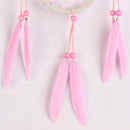 Handmade Crystal Dream Catcher with Pink Feathers Car Wall Hanging Decoration